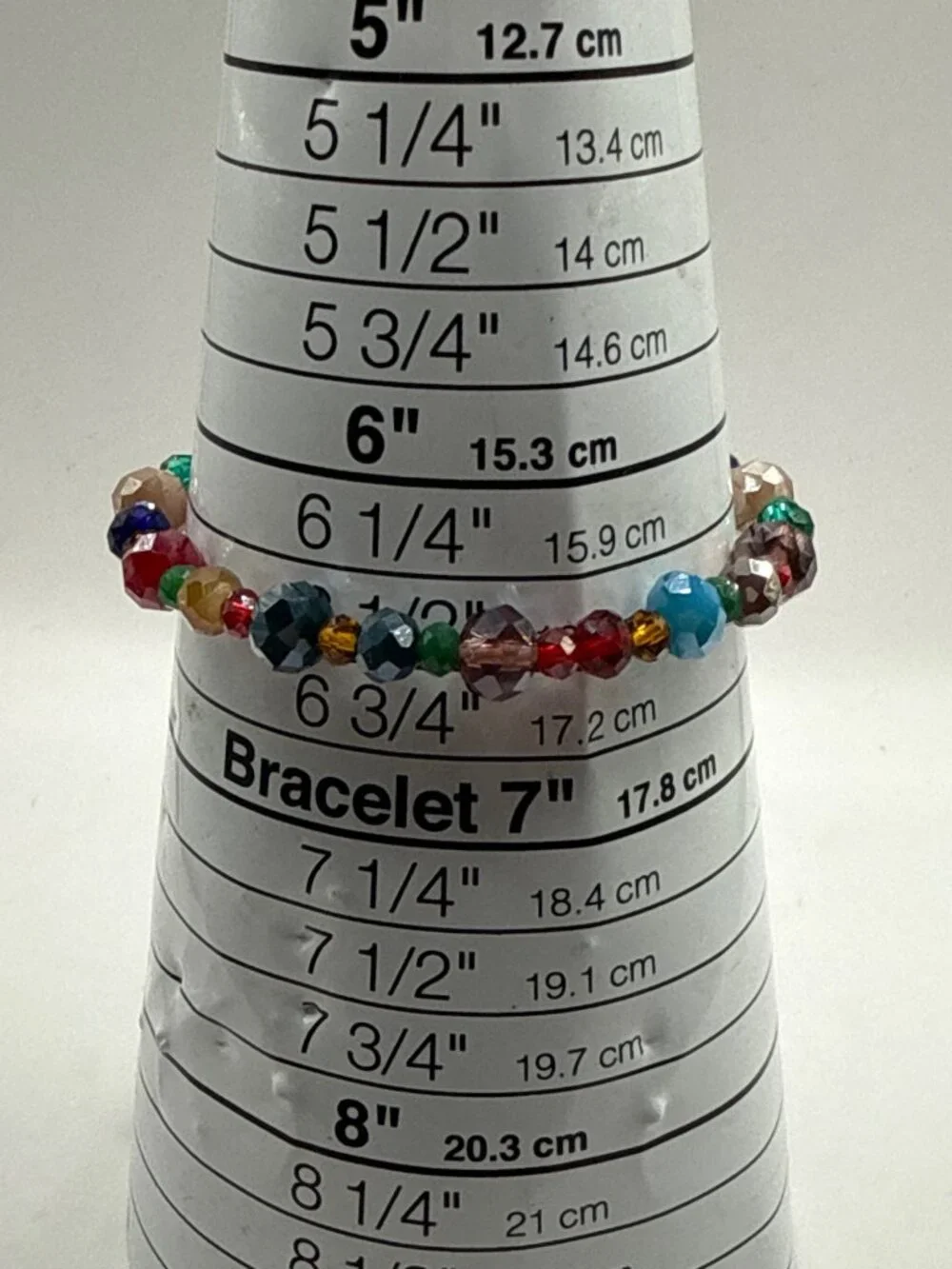 Boho Jewel Tone Faceted Bead Stretch Bracelet Multicolor Whimsigoth